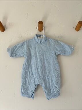 La Petite Ourse Baby Quilted Puffy One Piece Outfit Sz 03-M Blue Sleep